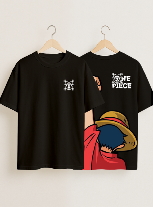 One Piece Black Oversized T-Shirt