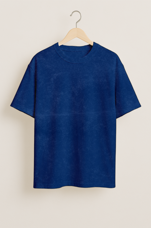 Navy Blue Acid Wash Oversized T-Shirt