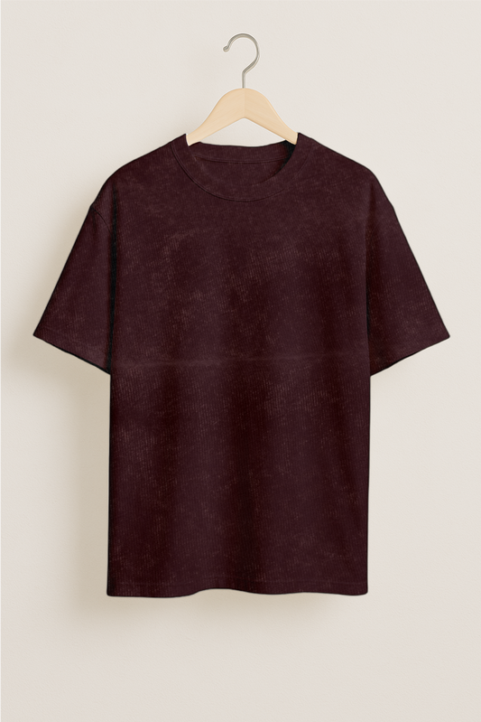 Maroon Acid Wash Oversized T-Shirt