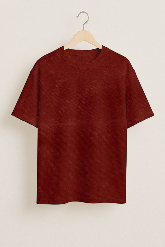 Red Acid Wash Oversized T-Shirt