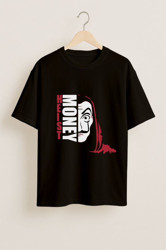 Money Heist Black Oversized T-Shirt