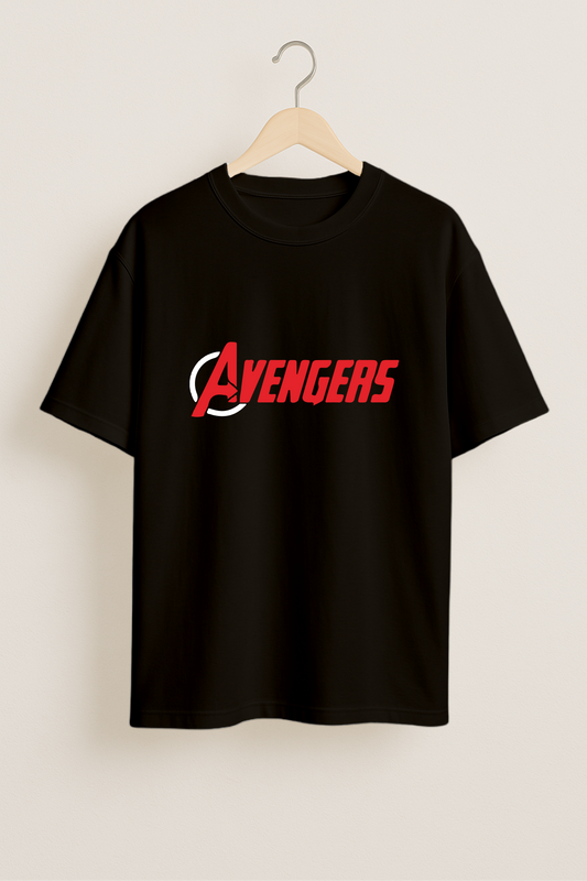 The Avengers Black Oversized T-Shirt
