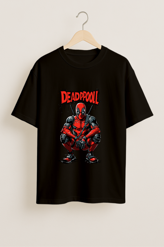 Deadpool Black Oversized T-Shirt