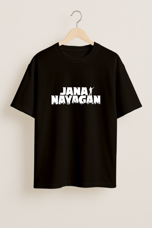I am Waiting Jaya Nayagan Black Oversized T-Shirt