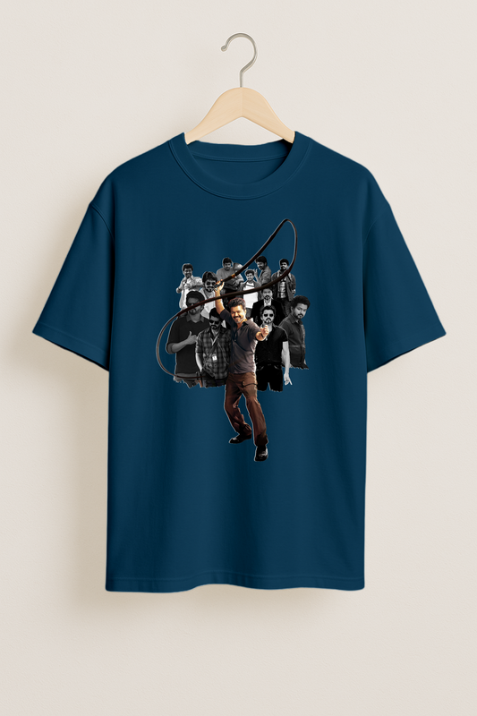 Jana Nayagan: Rebel Built In Red Oversized T-Shirt