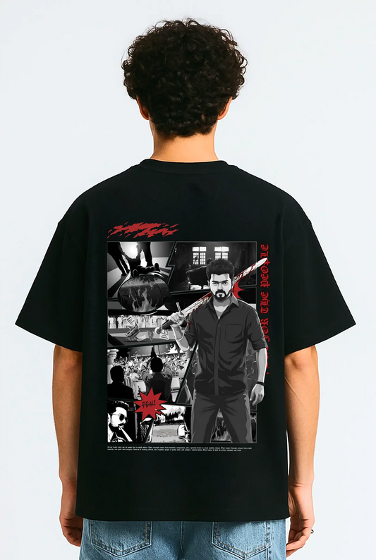 Jana Nayagan - Cinematic Battle (Back) Oversized Tshirt