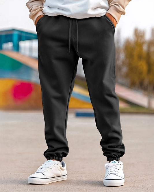 Black Plain Classic Look Jogger