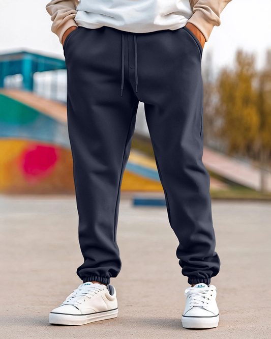 Blue Plain Classic Look Jogger