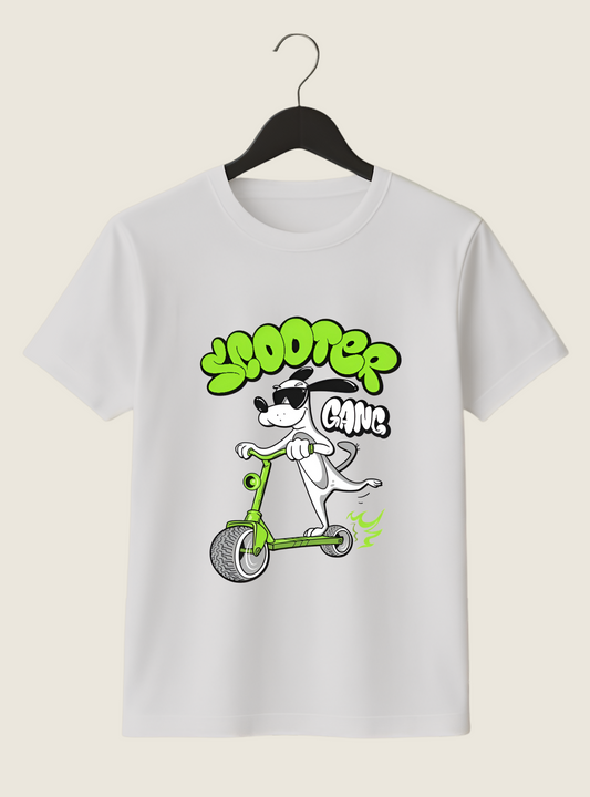 Pixel Heat White Round Neck T-Shirt