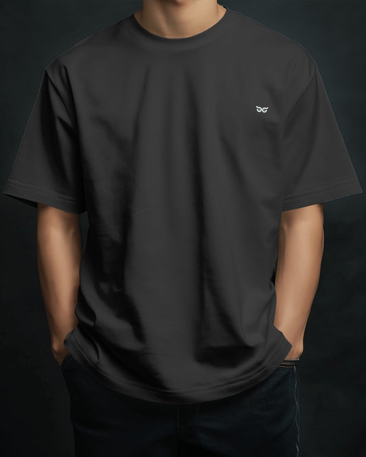 Black Solid Oversized T-Shirt