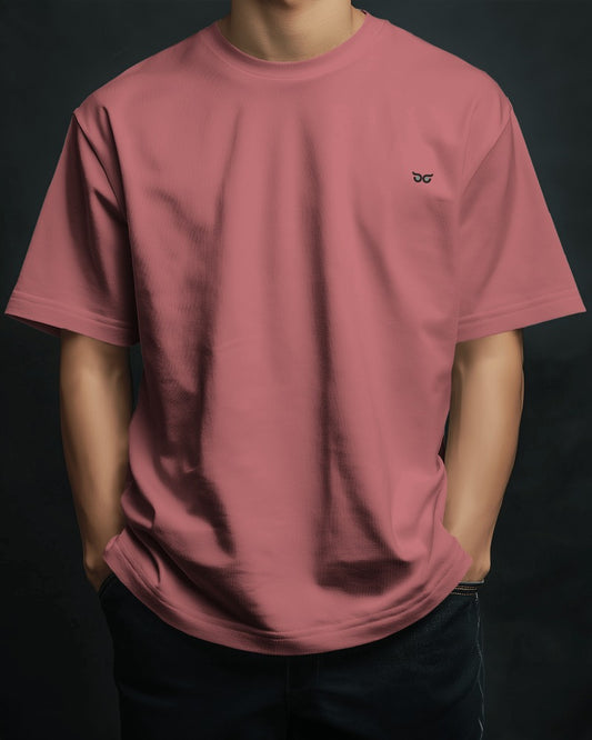 Dusty Rose Solid Oversized T-Shirt