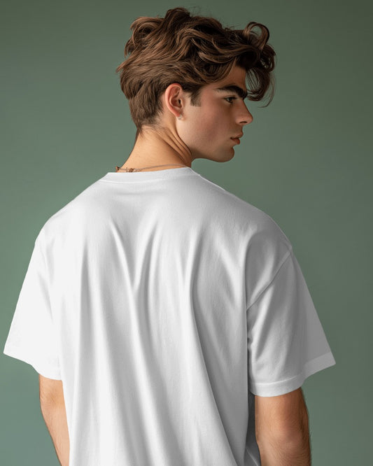 White Solid Oversized T-Shirt