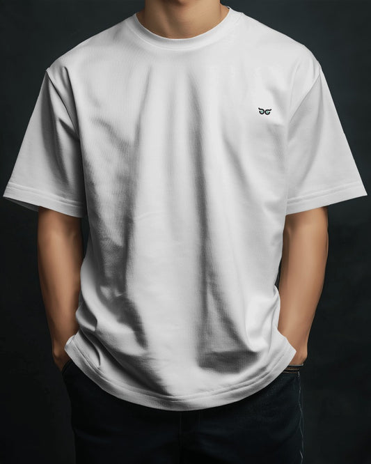White Solid Oversized T-Shirt