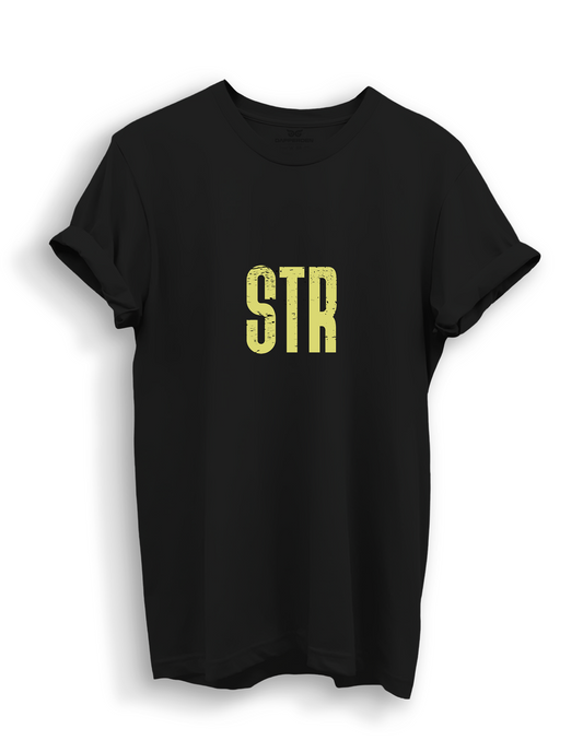 STR Black Round Neck T-Shirt