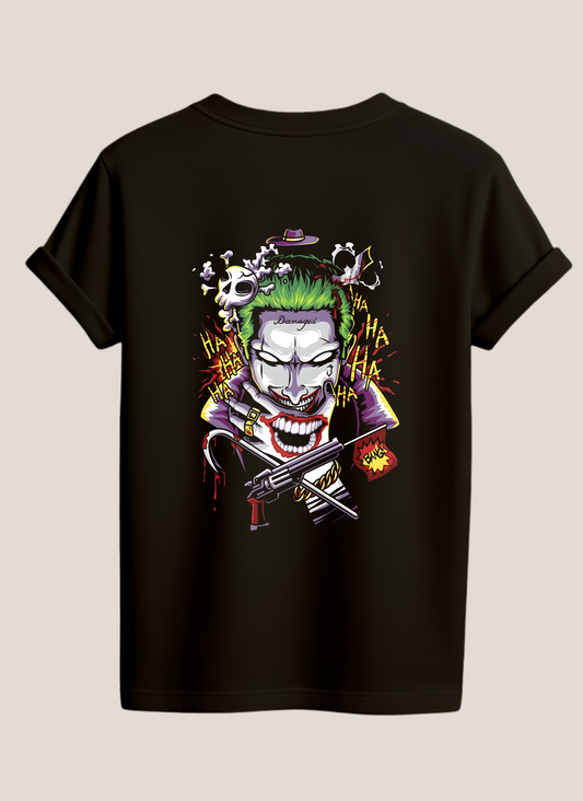 Phantom Draft Back Side Print Round Neck T-Shirt