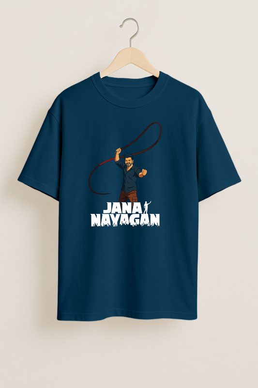 Jana Nayagan: Rebel Built In Red Oversized T-Shirt