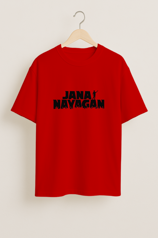 Jana Nayagan: Rebel Built In Red Oversized T-Shirt