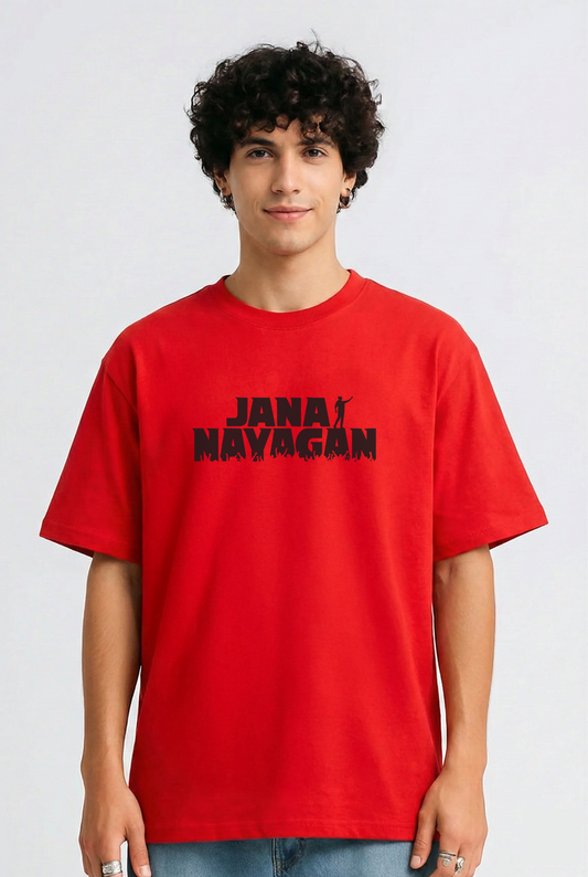 Jana Nayagan - Crimson Power Oversized Tshirt