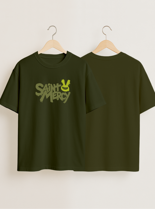 Saint Mercy Olive Green Oversized T-shirt