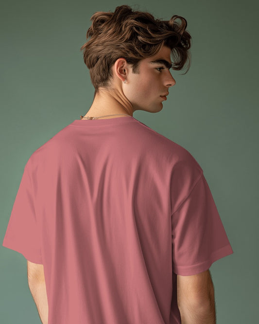 Dusty Rose Solid Oversized T-Shirt